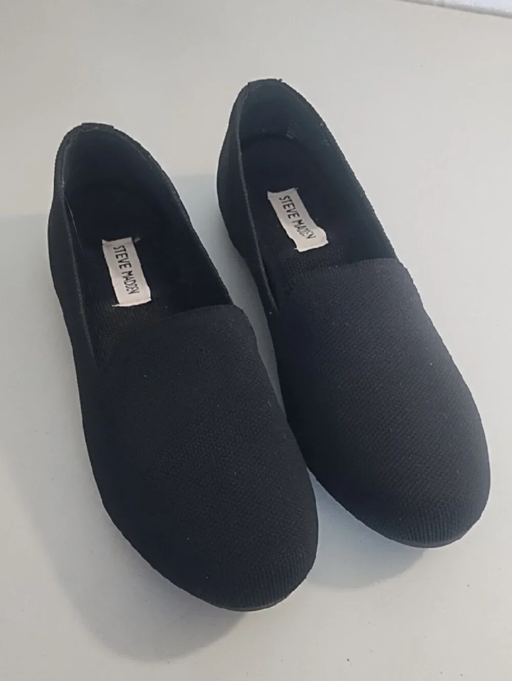 Steve Madden Black Fabric Slip-On Flat Ballet Loafers Size 8